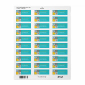 Modern Square Sketch ONE Boy Fothday Party Etiket (Full Sheet)