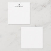 Modern Square Stylish Monogram Name Notitiekaartje (Voorkant / Achterkant)
