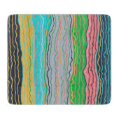 Modern Squiggles 6 x 7 Deco glazen snijplank (Voorkant)