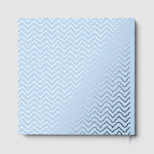 Modern Squiggly Zigzag Chevron Pattern On Blue (Verso)