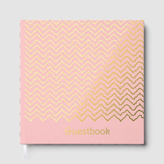 Modern Squiggly Zigzag Chevron Pattern On Pink (Recto)