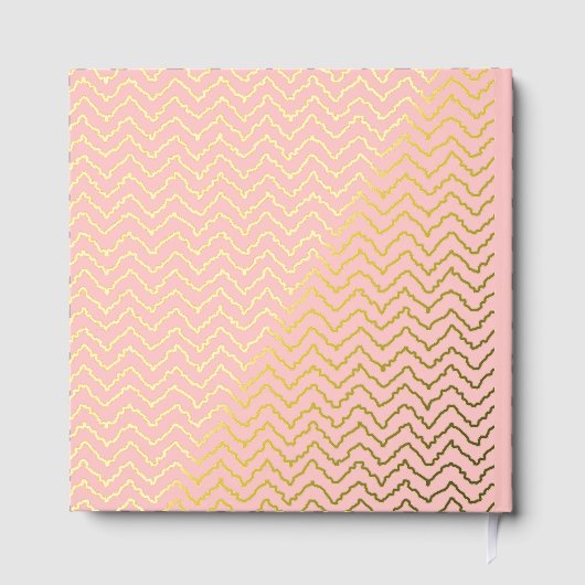 Modern Squiggly Zigzag Chevron Pattern On Pink (Verso)