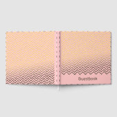 Modern Squiggly Zigzag Chevron Pattern On Pink Gastenboek (Volledig)