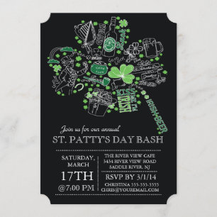 Modern St. Patrick's Day Bash Dinner Party Kaart