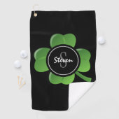 Modern St Patricks Day Lucky Green Shamrock Custom Golfhanddoek (Insitu)