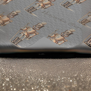 Modern Staal Grijs Goud Notenkraker Brons Cadeaupapier