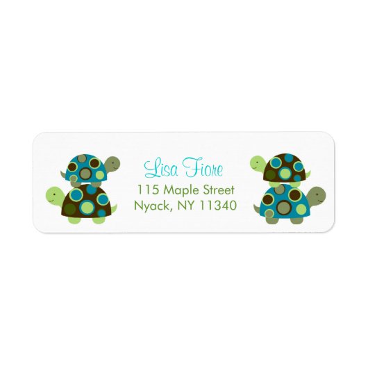 Modern Stacked Turtle Adresetiketten Etiket (Voorkant)
