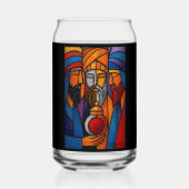 Modern Stained Glass Three Wise Men Blikvorm Glas (Achterkant)