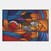 Modern Stained Glass Three Wise Men Inpakpapier Vel (Voorkant 2)