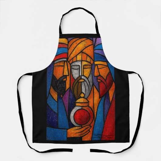 Modern Stained Glass Three Wise Men Schort (Voorkant)