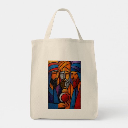 Modern Stained Glass Three Wise Men Tote Bag (Achterkant)