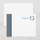 Modern Star Bar Mitzvah - Hartelijk dank Notitiekaartje (Voorkant / Achterkant)