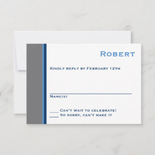 Modern Star Bar Mitzvah-reactiekaart RSVP Kaartje