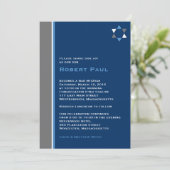 Modern Star Bar Mitzvah Uitnodiging (Staand voorkant)