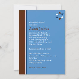 Modern Star Bar Mitzvah Uitnodiging