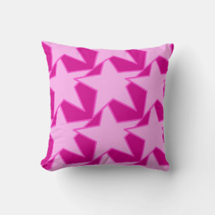 Modern Star Geometric - bleek roze en fuchsia Kussen