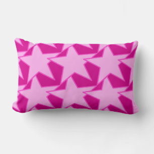 Modern Star Geometric - bleek roze en fuchsia Kussen