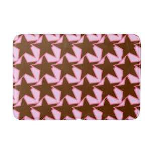 Modern Star Geometric - donkerbruin en roze Badmat