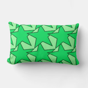Modern Star Geometric - emerald and mint green Kussen