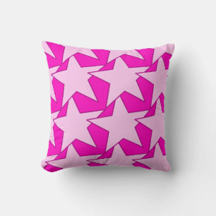 Modern Star Geometric - Fuchsia and ice roze Kussen