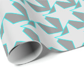Modern Star Geometric - grijs en turquoise Cadeaupapier (Rol Hoek)