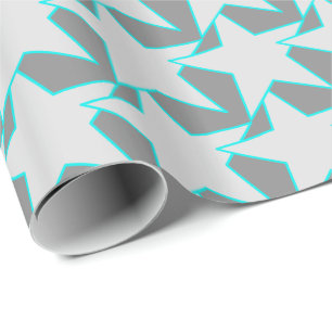 Modern Star Geometric - grijs en turquoise Cadeaupapier