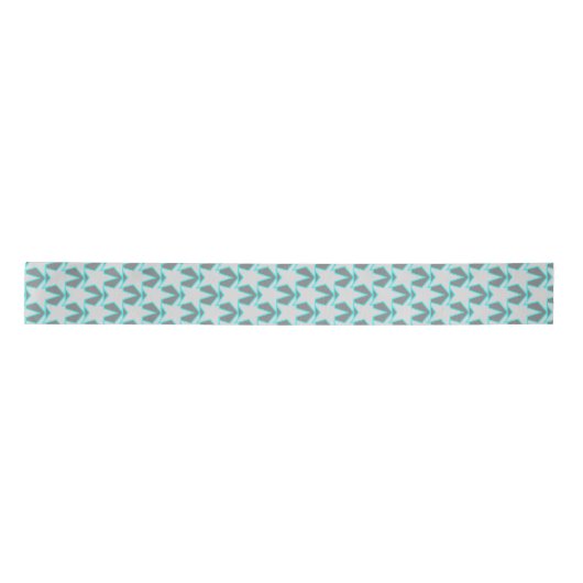 Modern Star Geometric - grijs en turquoise Lint (Voorkant)