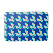 Modern Star Geometric - kobalt blauw en taupe Badmat (Voorkant)