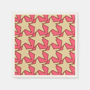 Modern Star Geometric - koraal en beige Servet