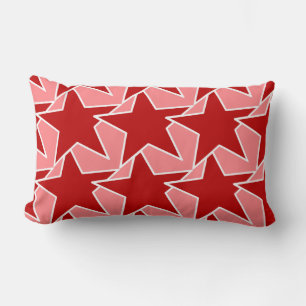 Modern Star Geometric - koraal rood en roze Kussen