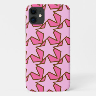 Modern Star Geometric Pattern, Coral & Pastel Pink iPhone 11 Hoesje
