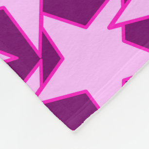Modern Star Geometric - roze en amethyst paars Fleece Deken
