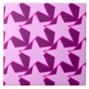 Modern Star Geometric - roze en amethyst paars Tegeltje