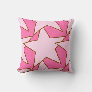 Modern Star Geometric - Shades van koraalroze Kussen