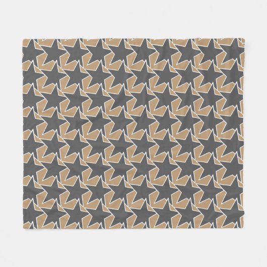 Modern Star Geometric - taupe en grijs / grijs Fleece Deken (Voorkant (Horizontaal))