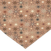 Modern Starburst Print, Coffee Brown en Beige Korte Tafelloper (Hoek)