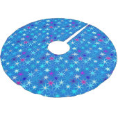 Modern Starburst Print, Deep Cerulean Blue Kerstboom Rok (Gekanteld)