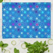 Modern Starburst Print, Deep Cerulean Blue Theedoek (Gevouwen)