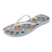 Modern Starburst Print, Jewel kleuren op grijs Teenslippers (Schuin)