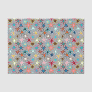 Modern Starburst Print, Jewel kleuren op grijs Tissuepapier