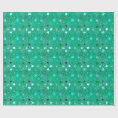 Modern Starburst Print, Turquoise en Aqua Cadeaupapier (Vlak)