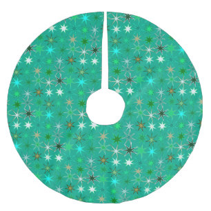 Modern Starburst Print, Turquoise en Aqua Kerstboom Rok