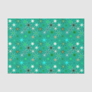 Modern Starburst Print, Turquoise en Aqua Tissuepapier