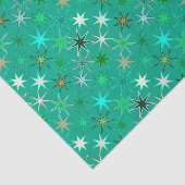 Modern Starburst Print, Turquoise en Aqua Tissuepapier (Detail)
