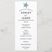 Modern Starfish Wedding Ceremony Programme Blue Gr Programma (Voorkant)