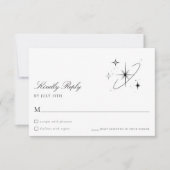 Modern Starry Night Celestial Wedding RSVP Card (Devant)