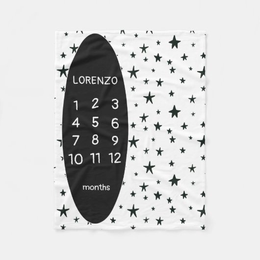 Modern Stars Baby Milestone Blanket Fleece Deken (Voorkant)