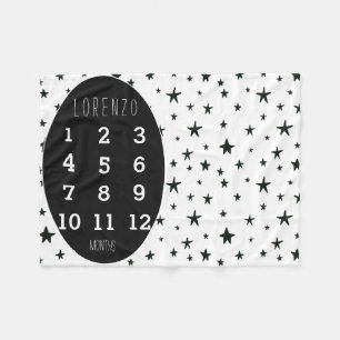 Modern Stars Baby Milestone Blanket Fleece Deken