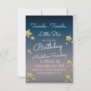 Modern Stars Birthday Party Ombre Sky Kaart
