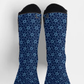 Modern Stars Pattern Unique Trippy Cool Navy Blue Sokken (Top)